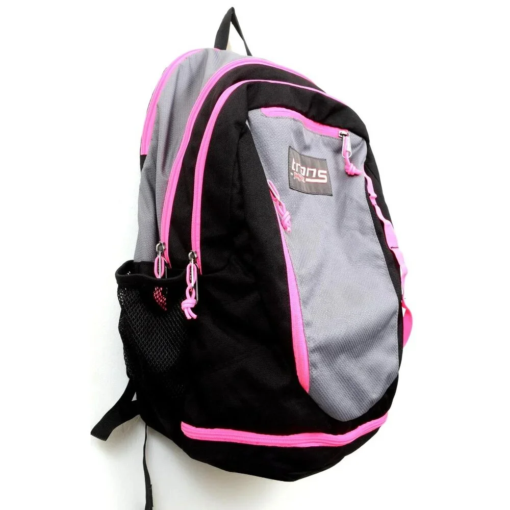 Trans by Jansport Large Black/Pink MEGAHERTZ Backpack T51X School Bag Rucksack